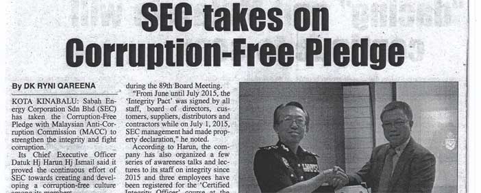 SEC takes on Corruption-Free Pledge